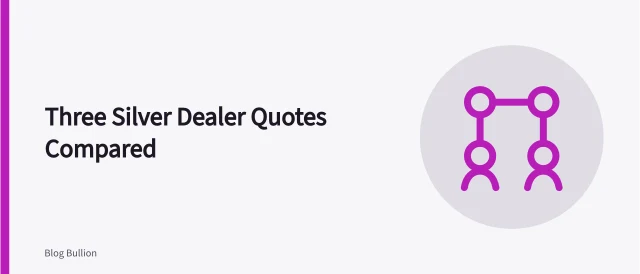 Table comparing three silver bullion dealer quotes, delivered costs, and buyback gaps. Comparing three silver bullion quotes: a worked case