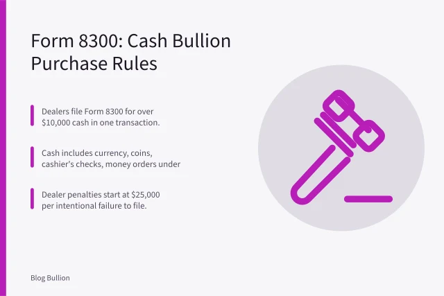 Form 8300 rules for cash bullion purchases over $10,000. Do Bullion Dealers Report Cash Purchases to the IRS? Form 8300 Rules