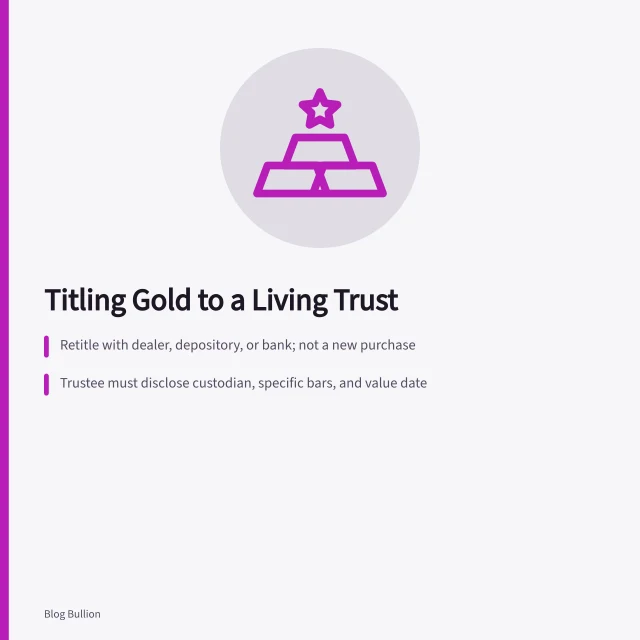 Gold bullion bars titled to a living trust for heirs. Physical Gold in a Living Trust: How to Title Bullion for Heirs Without Probate