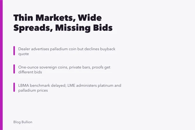 Card on platinum and palladium liquidity, spreads, and stale benchmarks. Thin markets, wide spreads, and limited-product problems