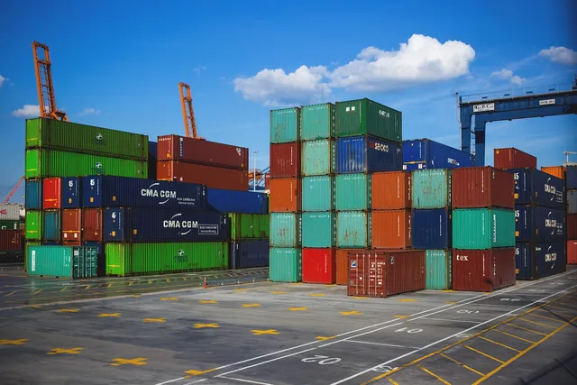 port, pier, cargo containers, crate, export, freight, import, shipping industry, industry, outdoors, shipping containers, storage, warehouse, port, port, port, port, port, export, freight, import, industry, industry, warehouse, warehouse, warehouse. Silver guide: CBP entry, forms and marking for imports