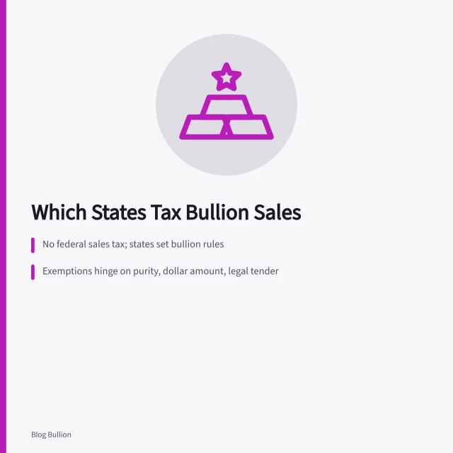 Gold bullion coins and bars illustrating state sales tax rules. Which U.S. States Charge Sales Tax on Bullion?